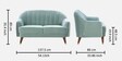 Warwick Velvet Fabric 2 Seater Sofa in Teal Green Colour