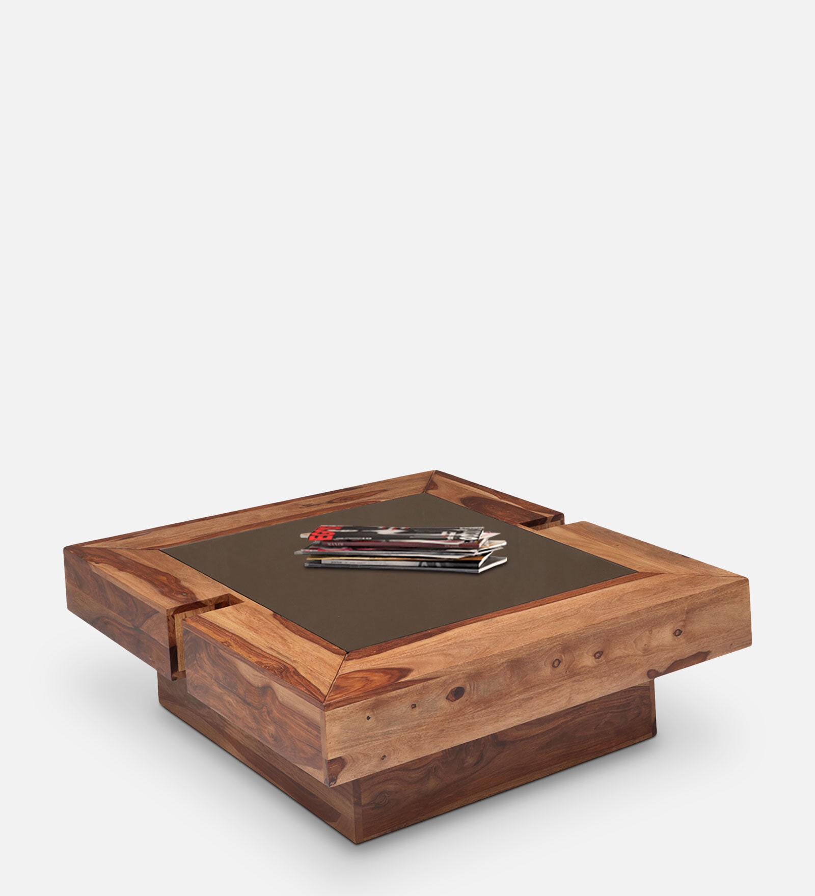 Wade Coffee Table With Mirror In Walnut Colour