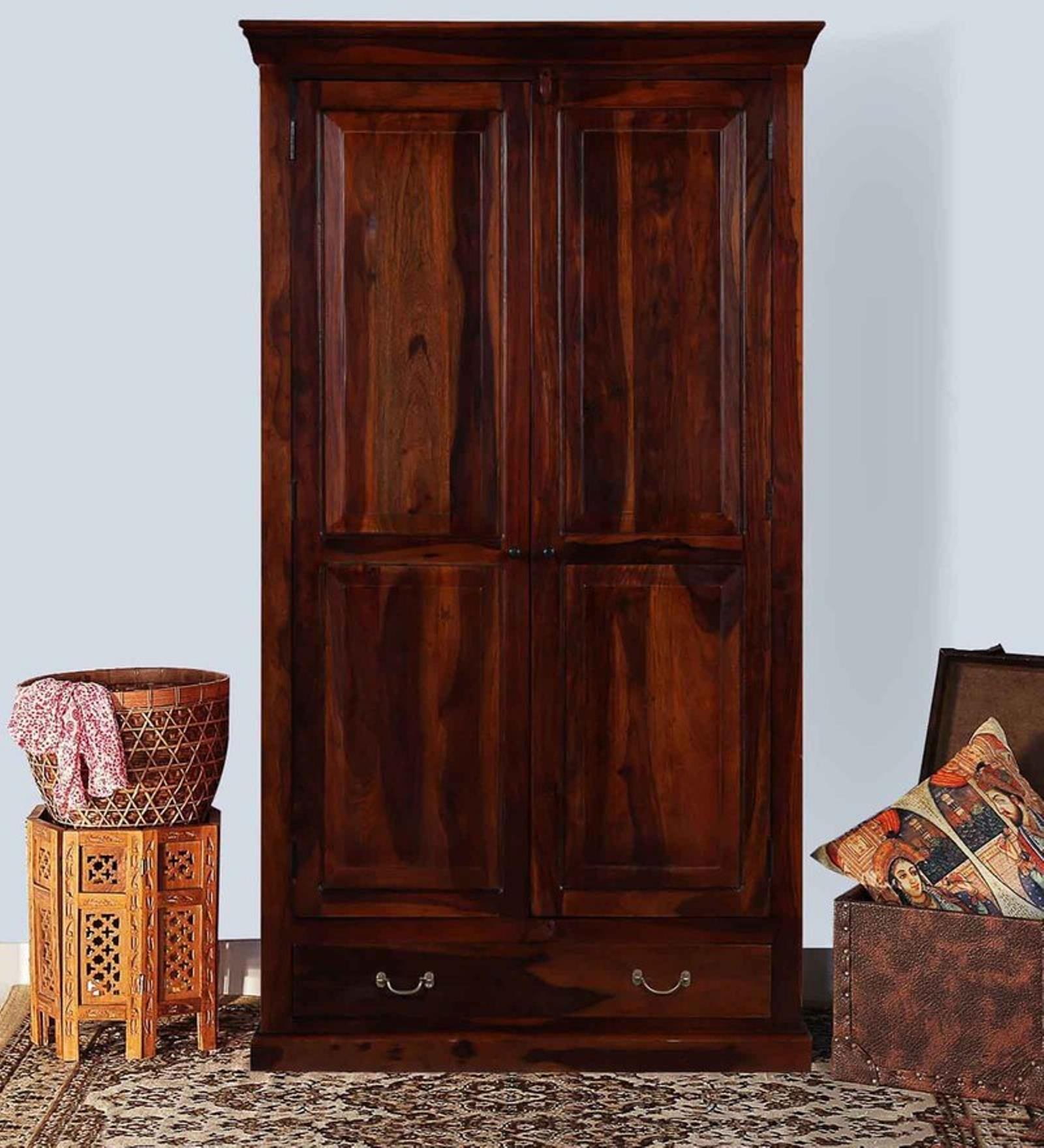 Buy Waldron Wardrobe in Honey Oak Finish on Rent Online Wardrobes