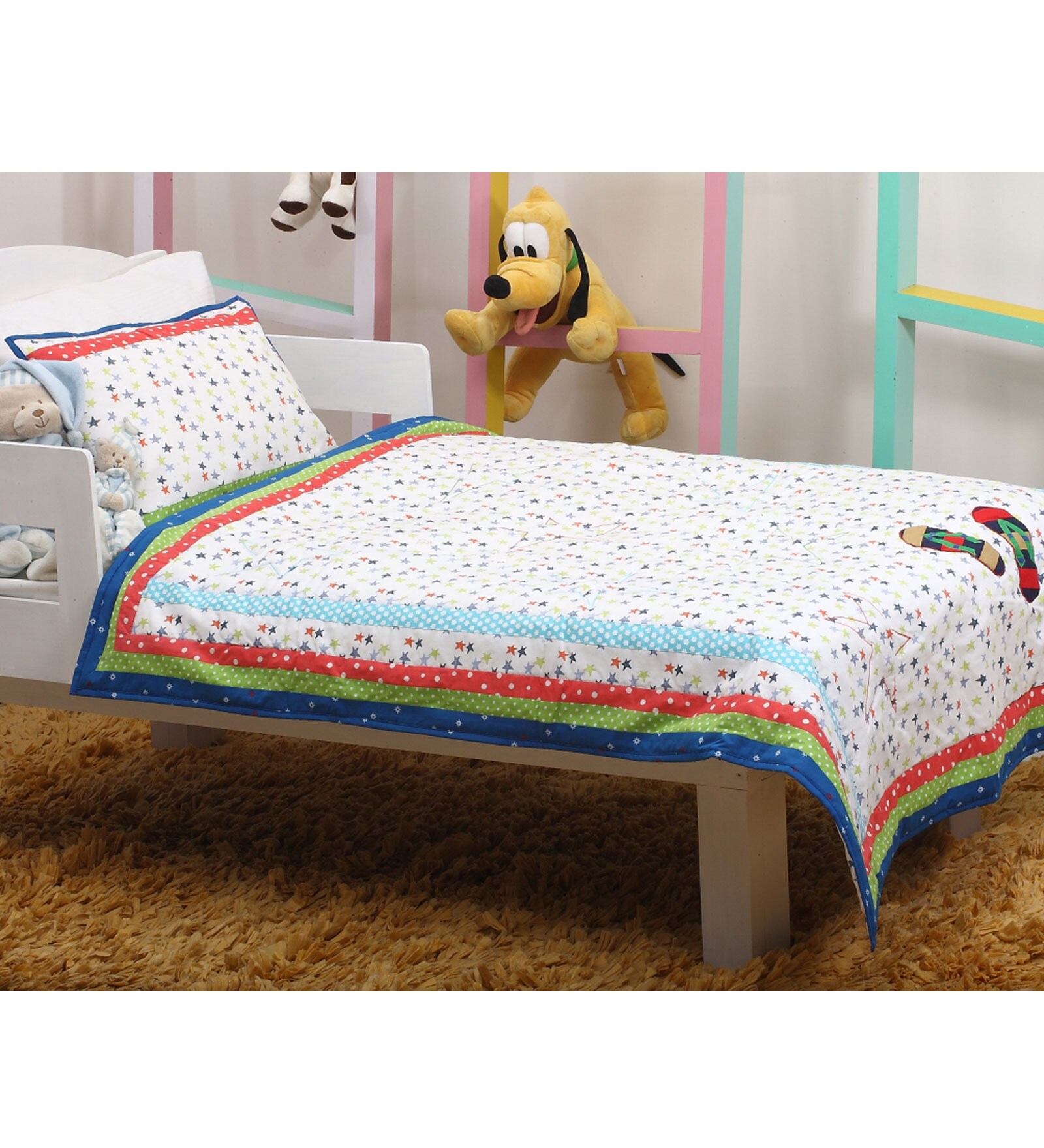 Buy Walk Among Stars Baby Quilt Set in Multicolour by Raw Kottage at 2