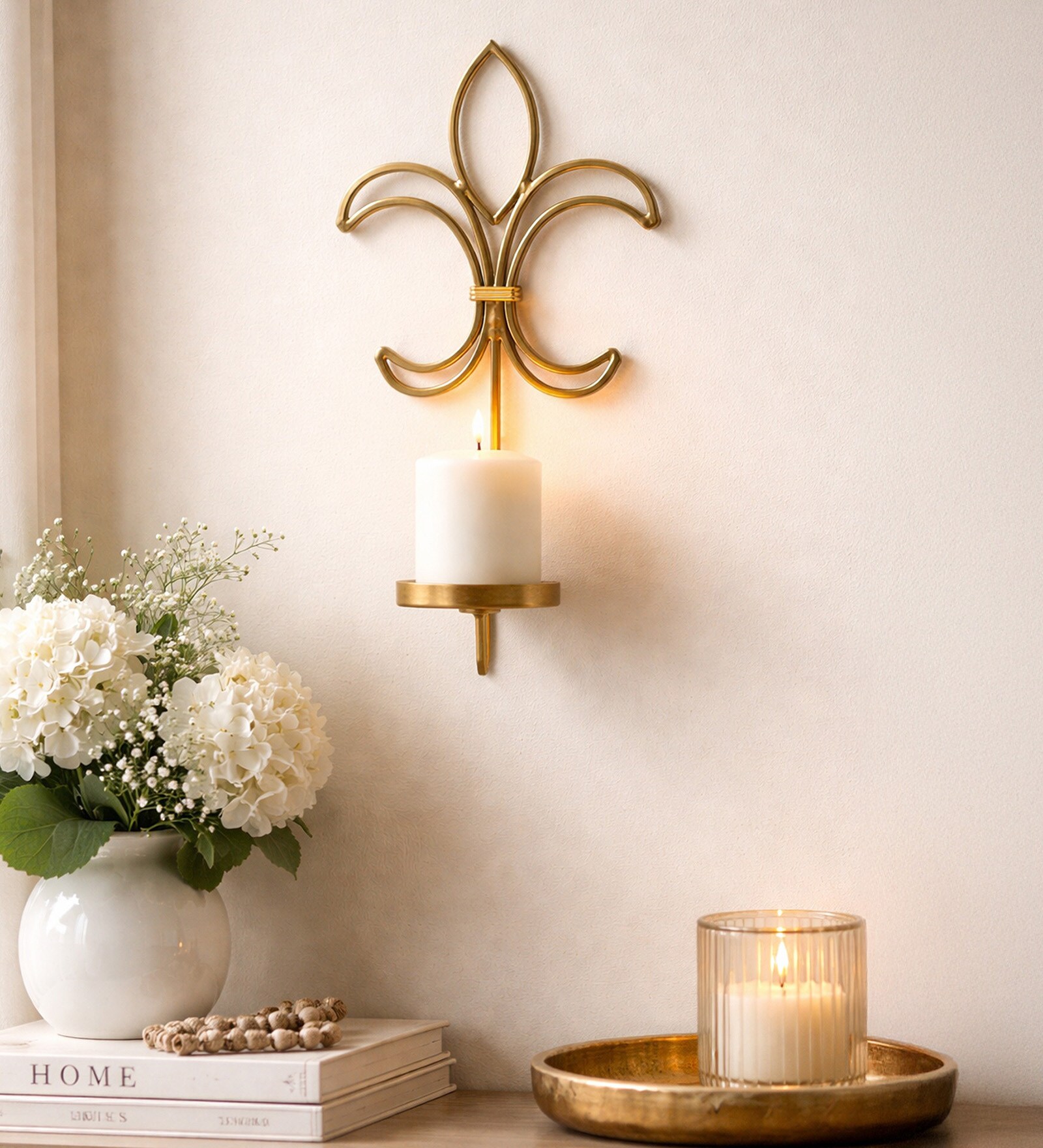 Wall Iron Candle Holder Wall Mounted Candle Sconces Pillar Stand