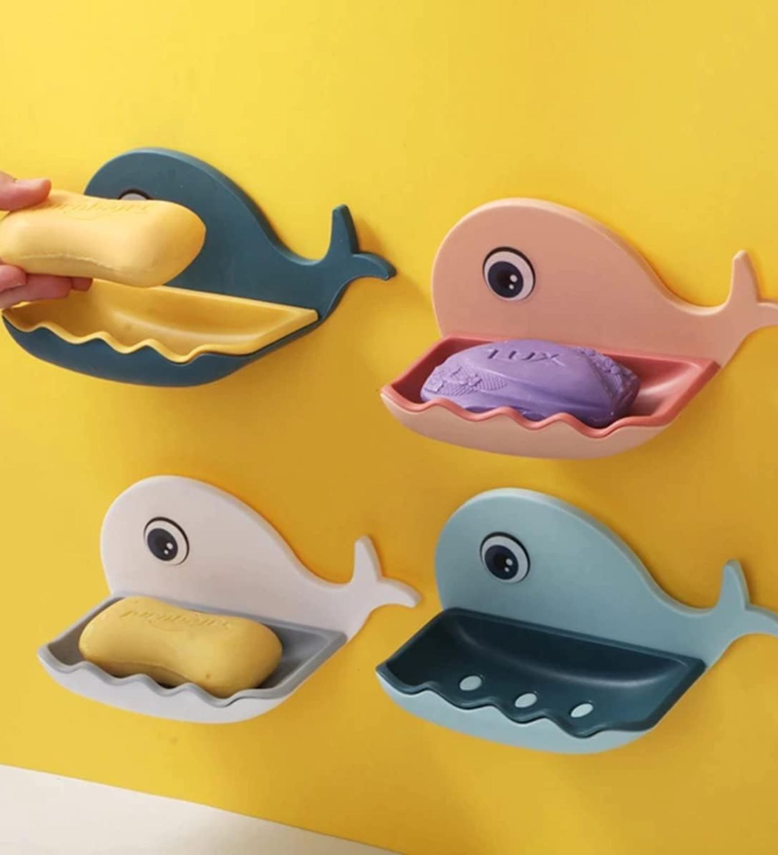 Wall Mounting Adhesive Fish Shaped Soap Holder Tray