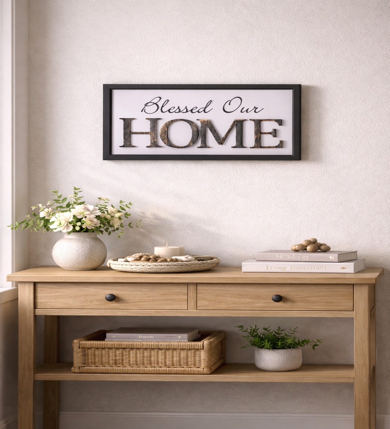 Black Matte Plastic Typography Quote Wall Plaque