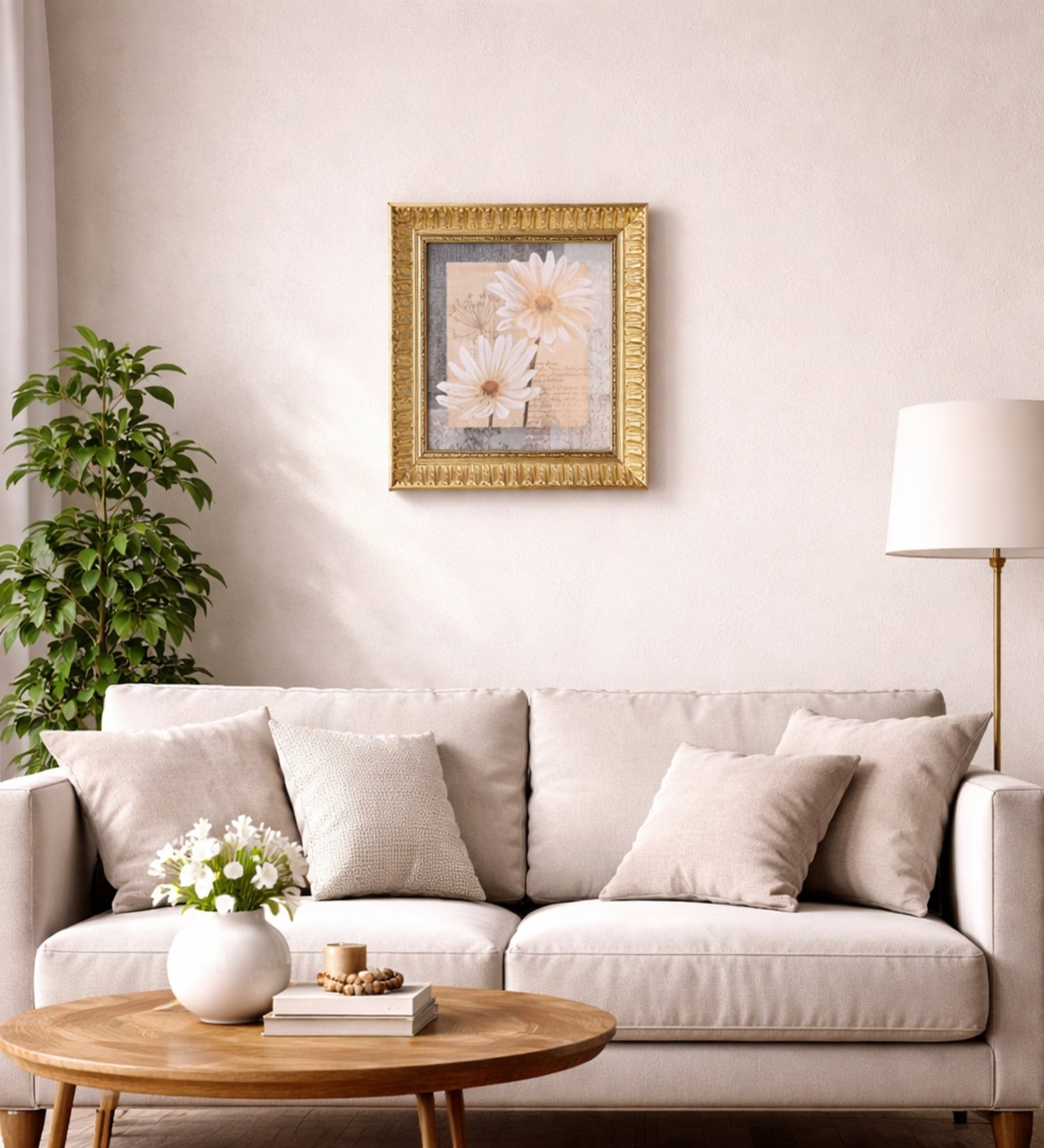 Golden Matte Plastic Baroque Wall Plaque