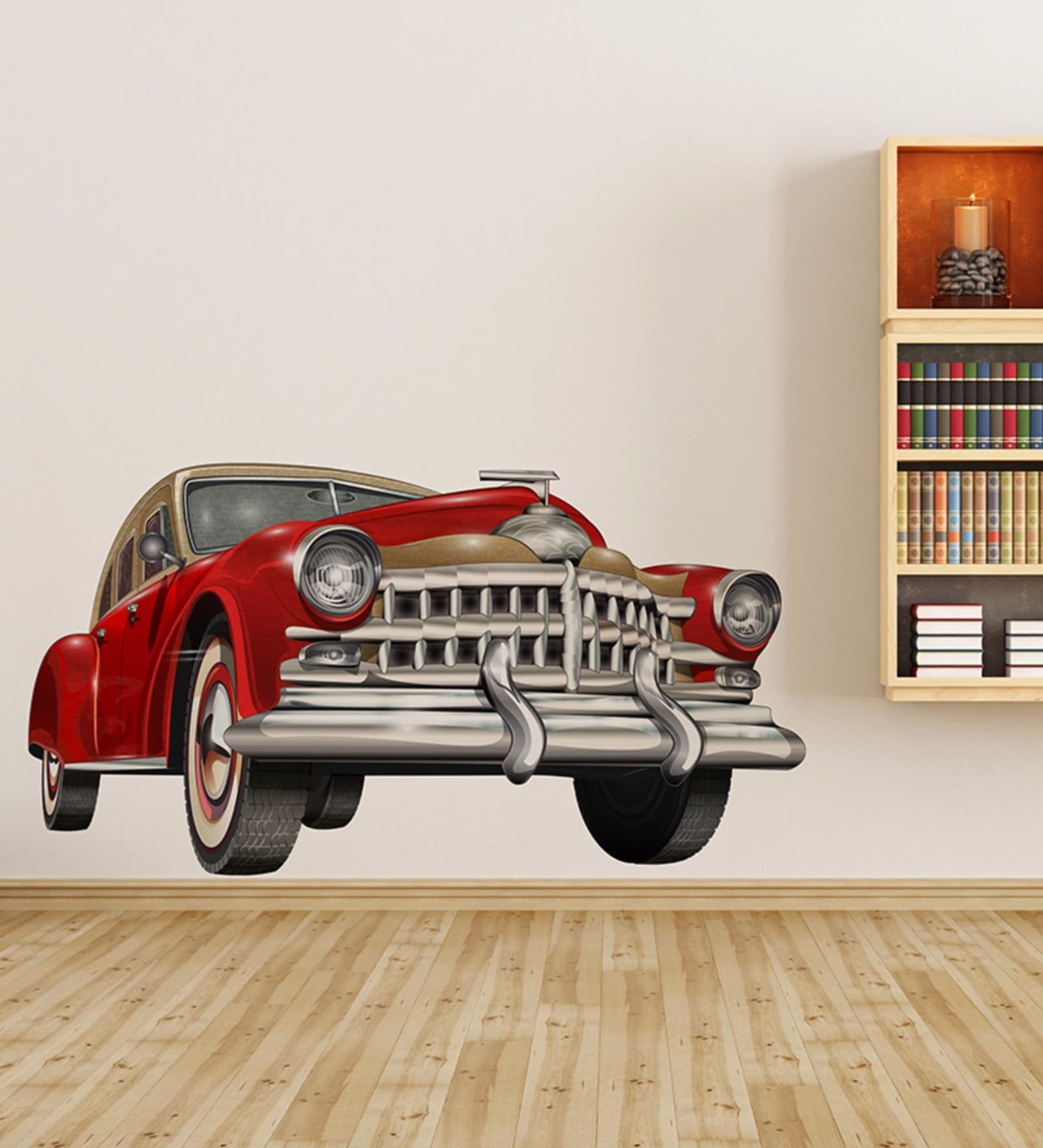 Vinyl Red Retro Car Wall Sticker
