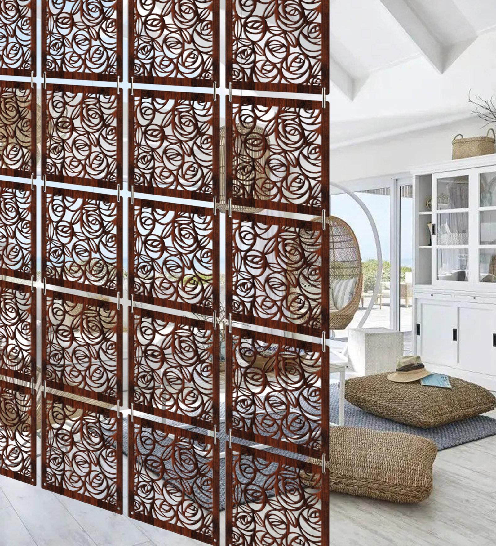 Walnut Engineered Wood Hanging Wood Divider