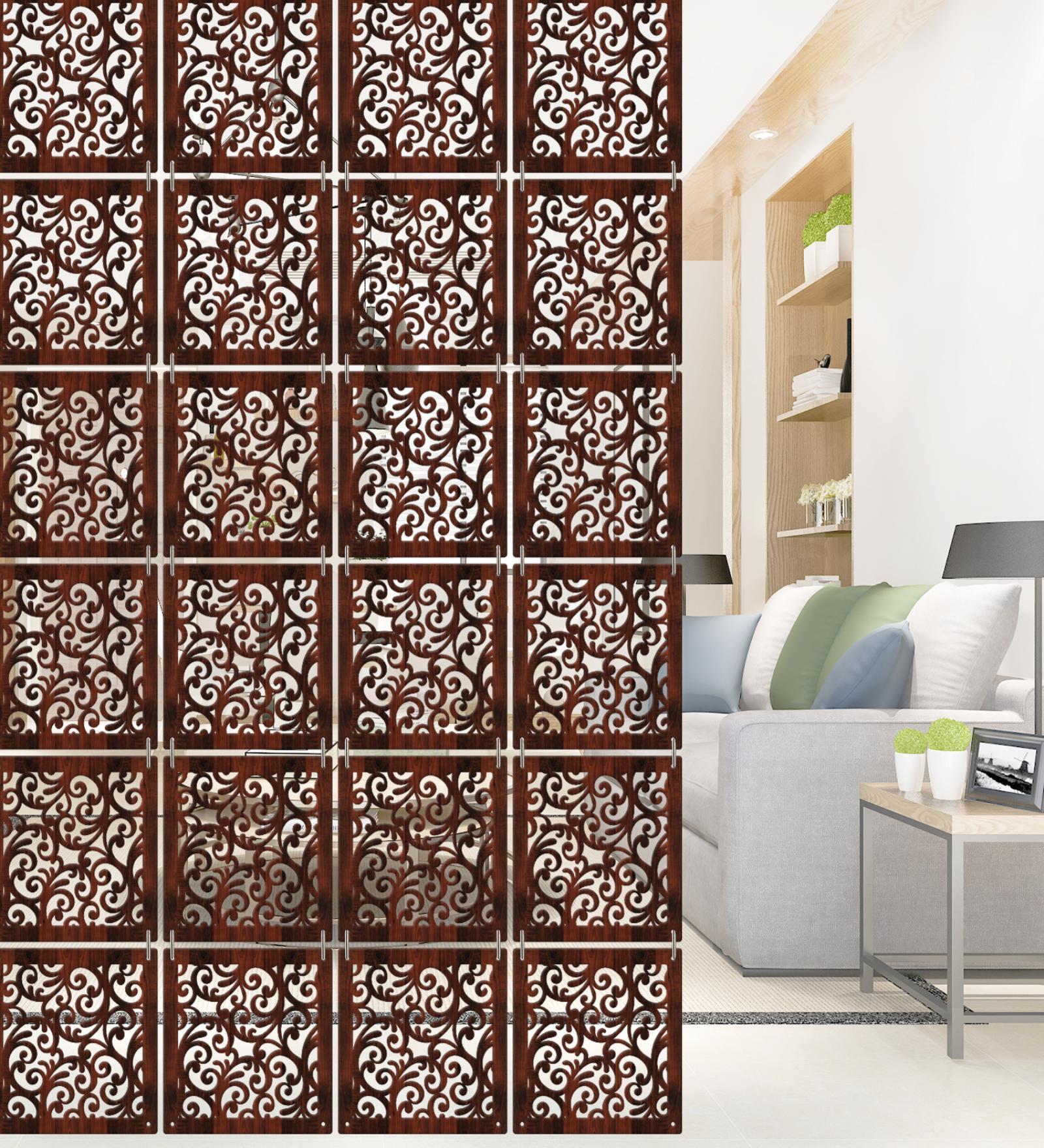 Walnut Engineered Wood Hanging Wood Divider