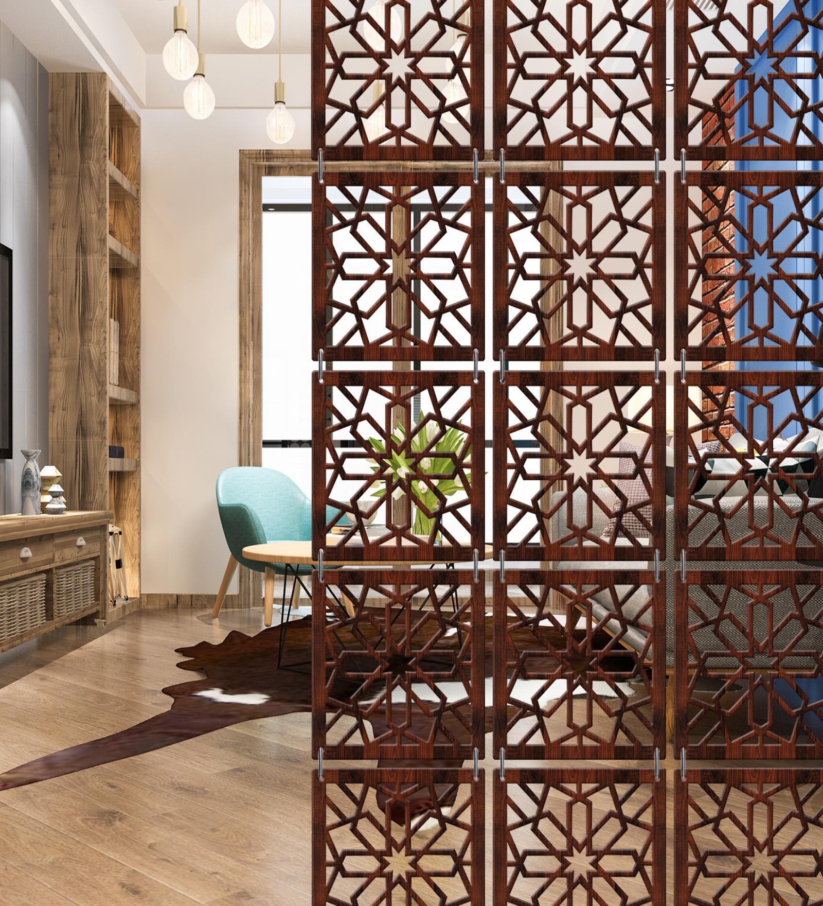 Walnut Engineered Wood Hanging Wood Divider
