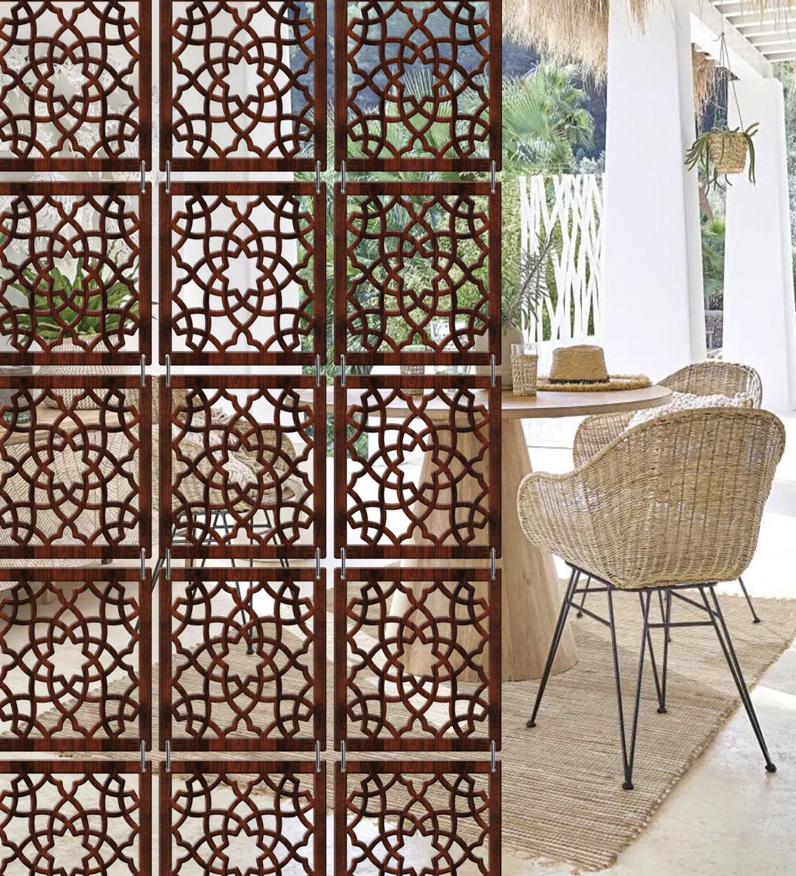 Walnut Engineered Wood Hanging Wood Divider