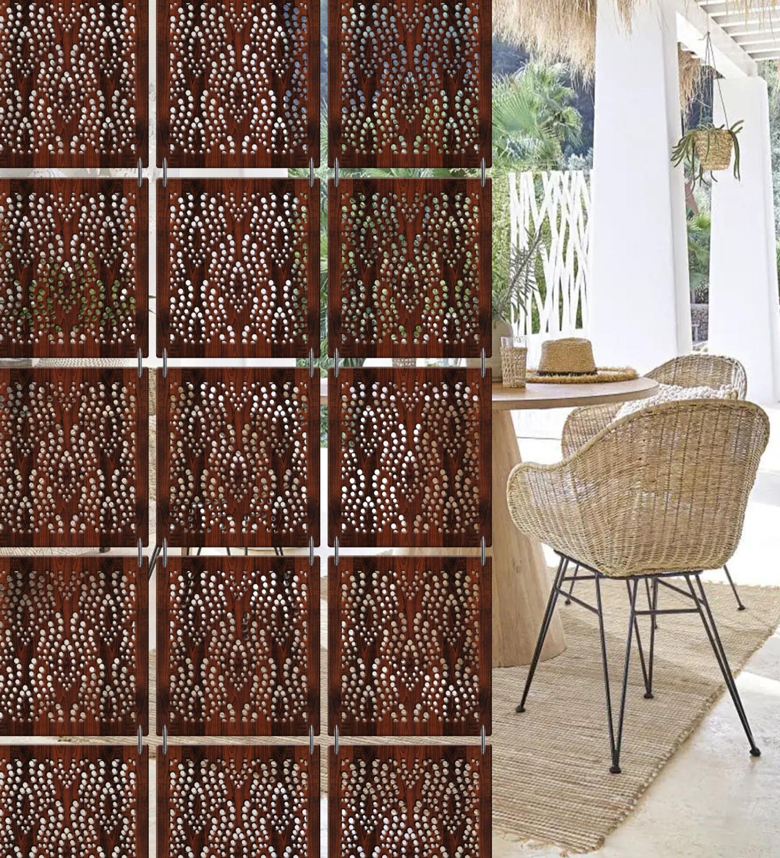 Walnut Engineered Wood Hanging Wood Divider