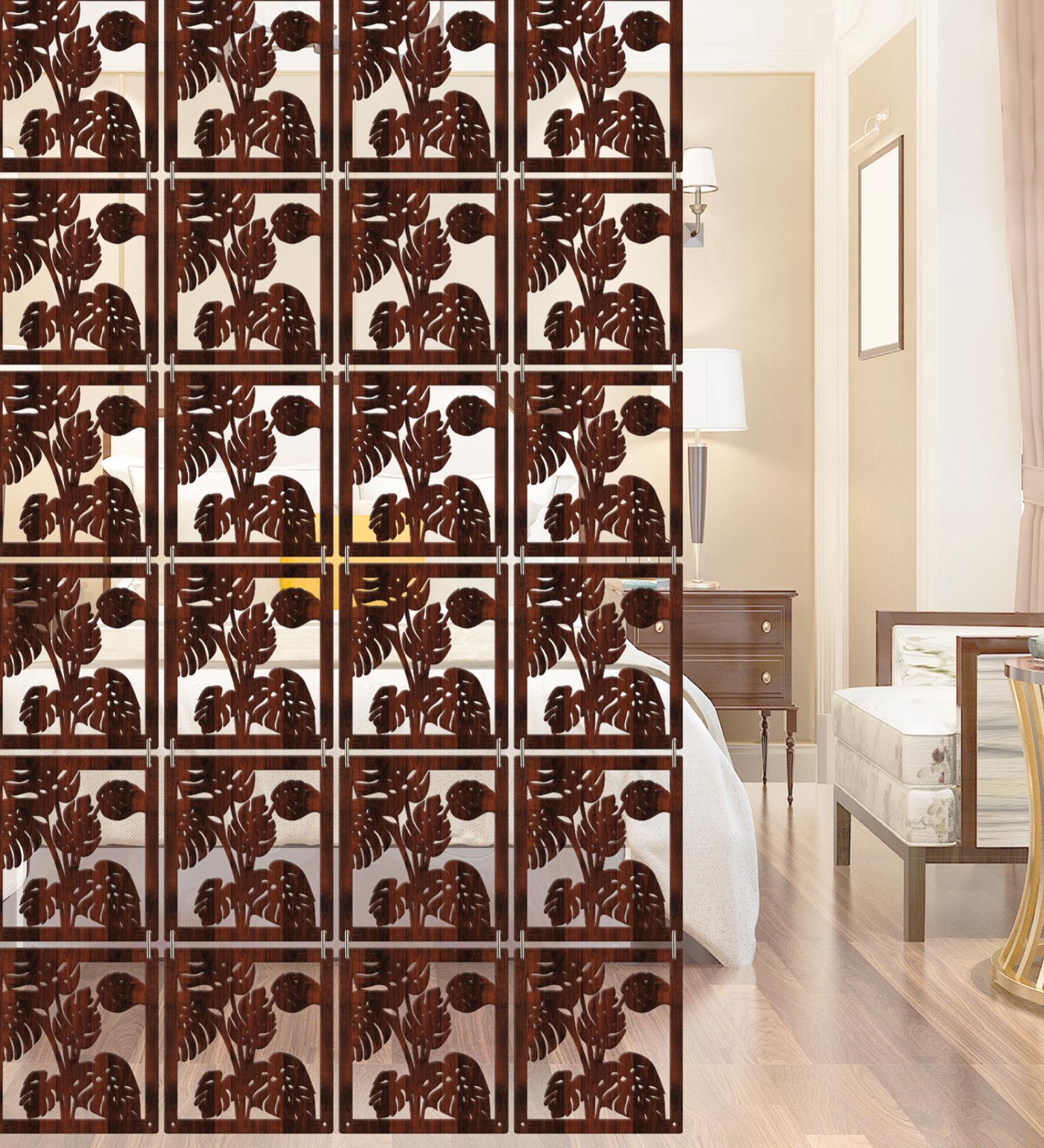 Walnut Engineered Wood Hanging Wood Divider