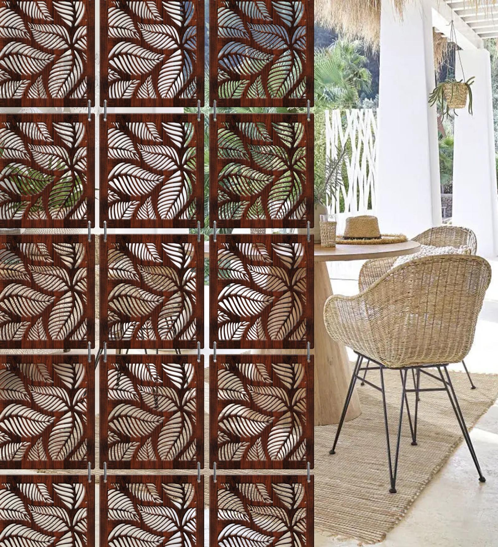 Walnut Engineered Wood Hanging Wood Divider