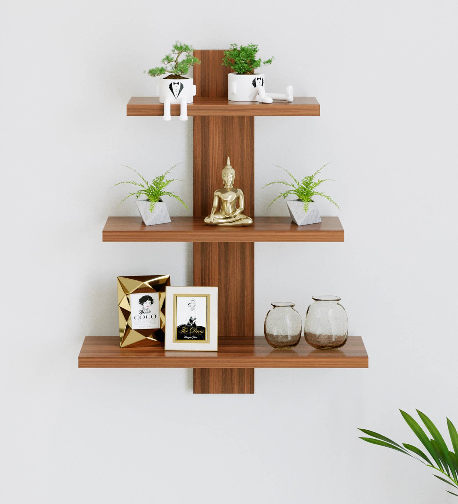 Buy Walnut Engineered Wood Phelix Floating Wall Shelf at 38 OFF by