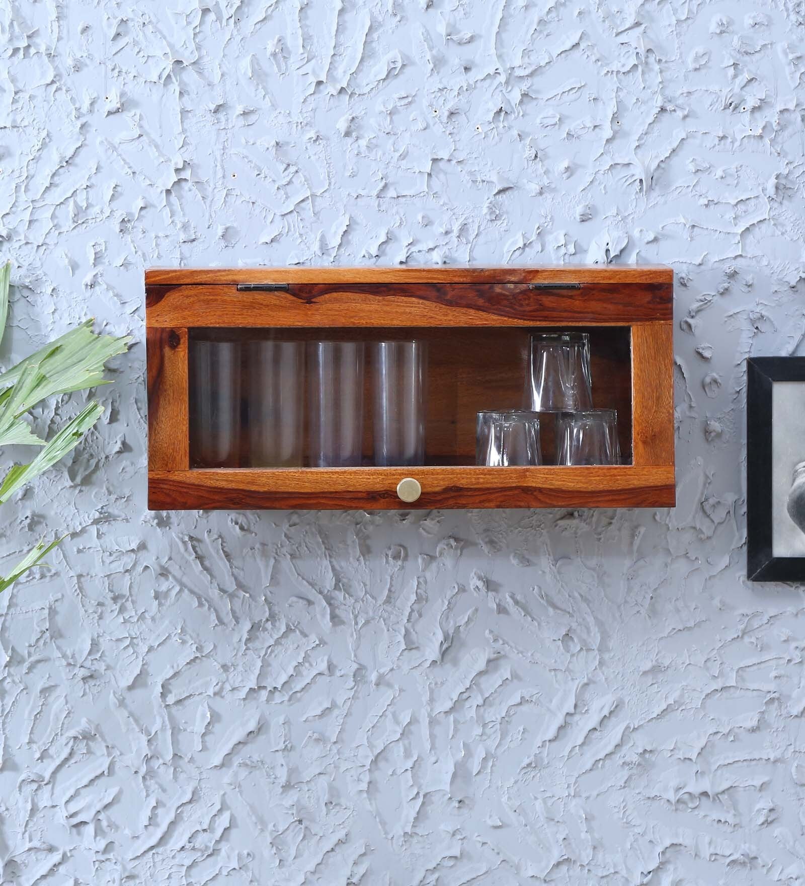Buy Sheesham Wood Wall Shelf With Door at 25 OFF by WoodenMood Pepperfry