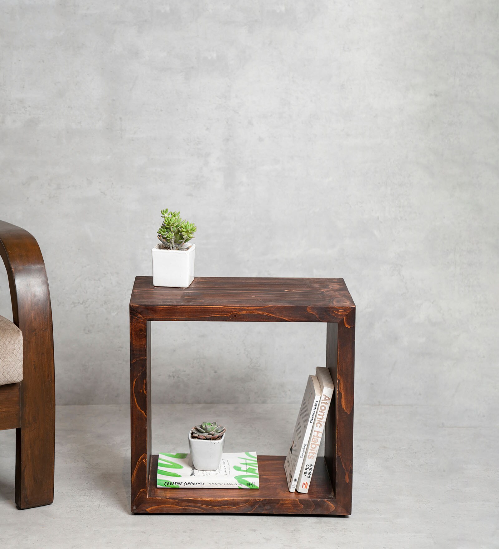Walnut Tint End Table in Dark Brown Finish