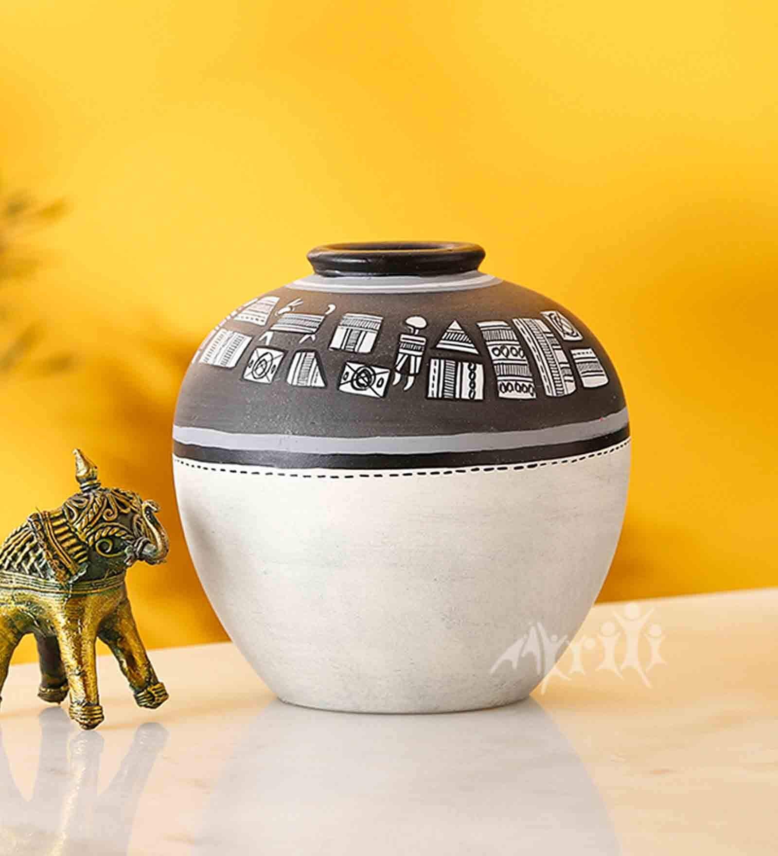 Warli Earthen Table Vase