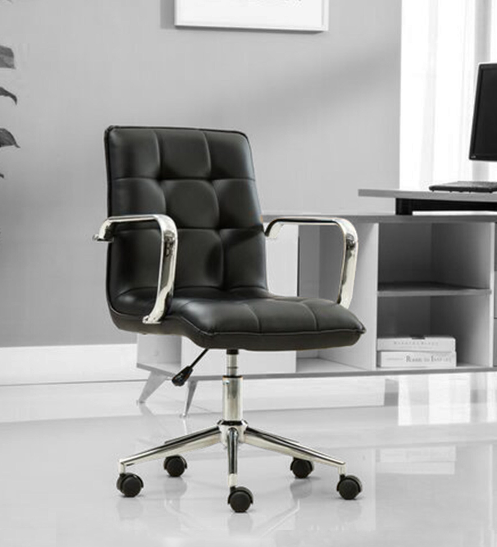Warlick Medium Back Executive Chair In Black Colour