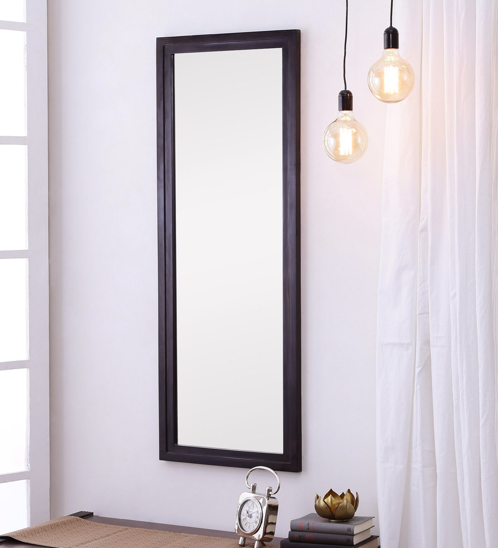 Buy Black Sheesham Wood Artistic Full Length Mirror at 31 OFF by
