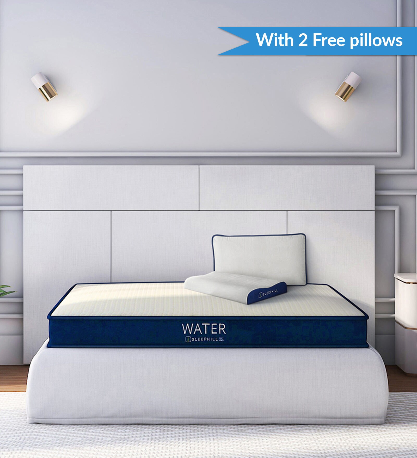 Water Dual 6 inch HR Foam Queen Size Mattress (With 2 Free Pillows)