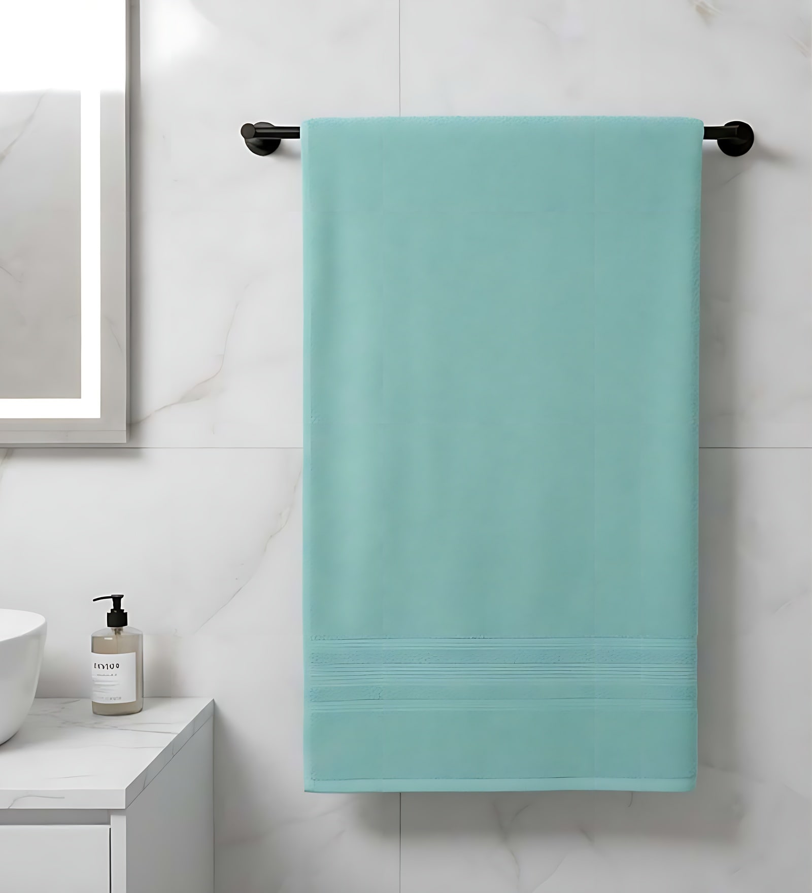 Water Green Soft Cotton 500 GSM Solid Bath Towel