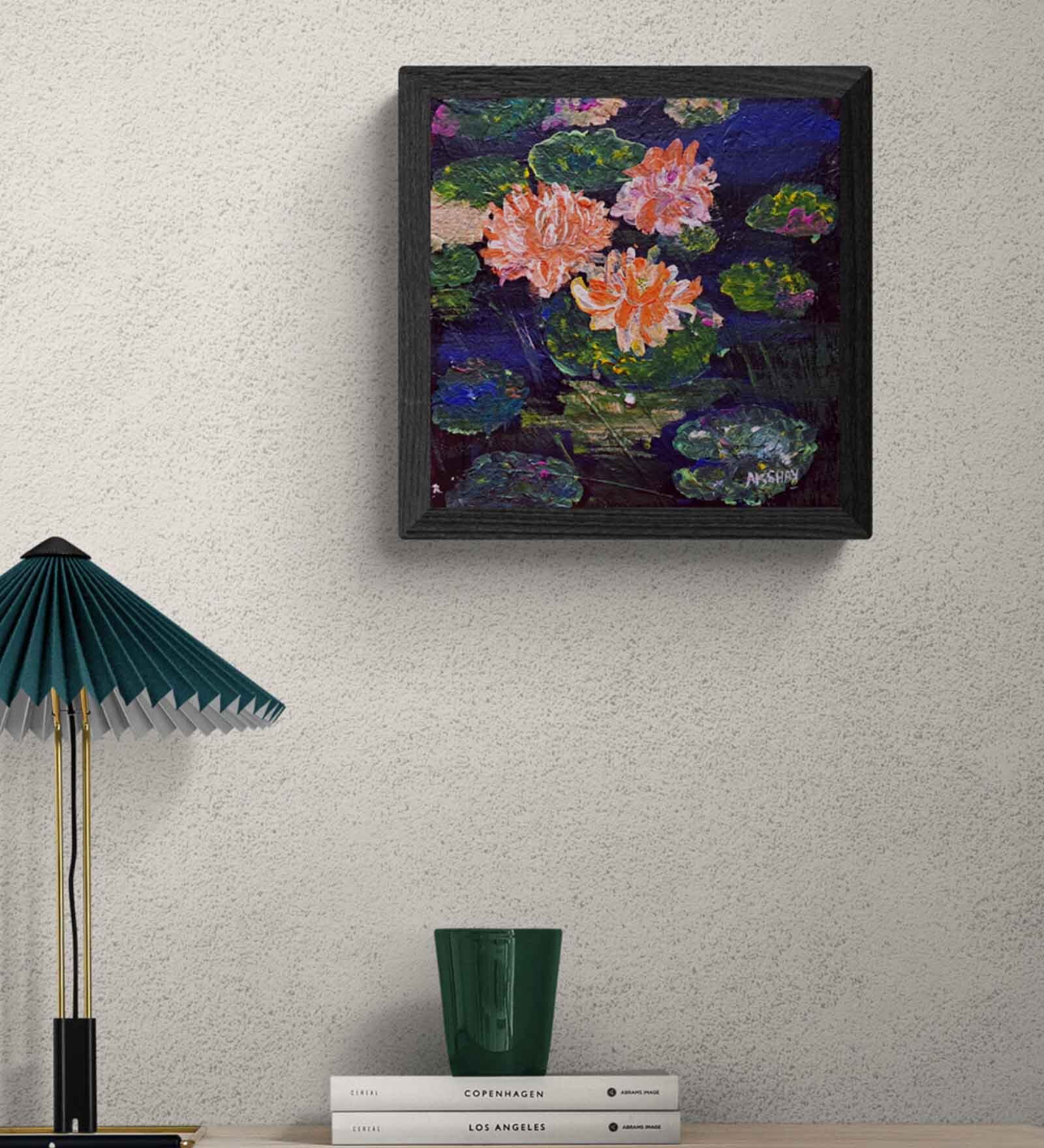 Water Lilies Handmade Acrylic Paint On Canvas Unframed