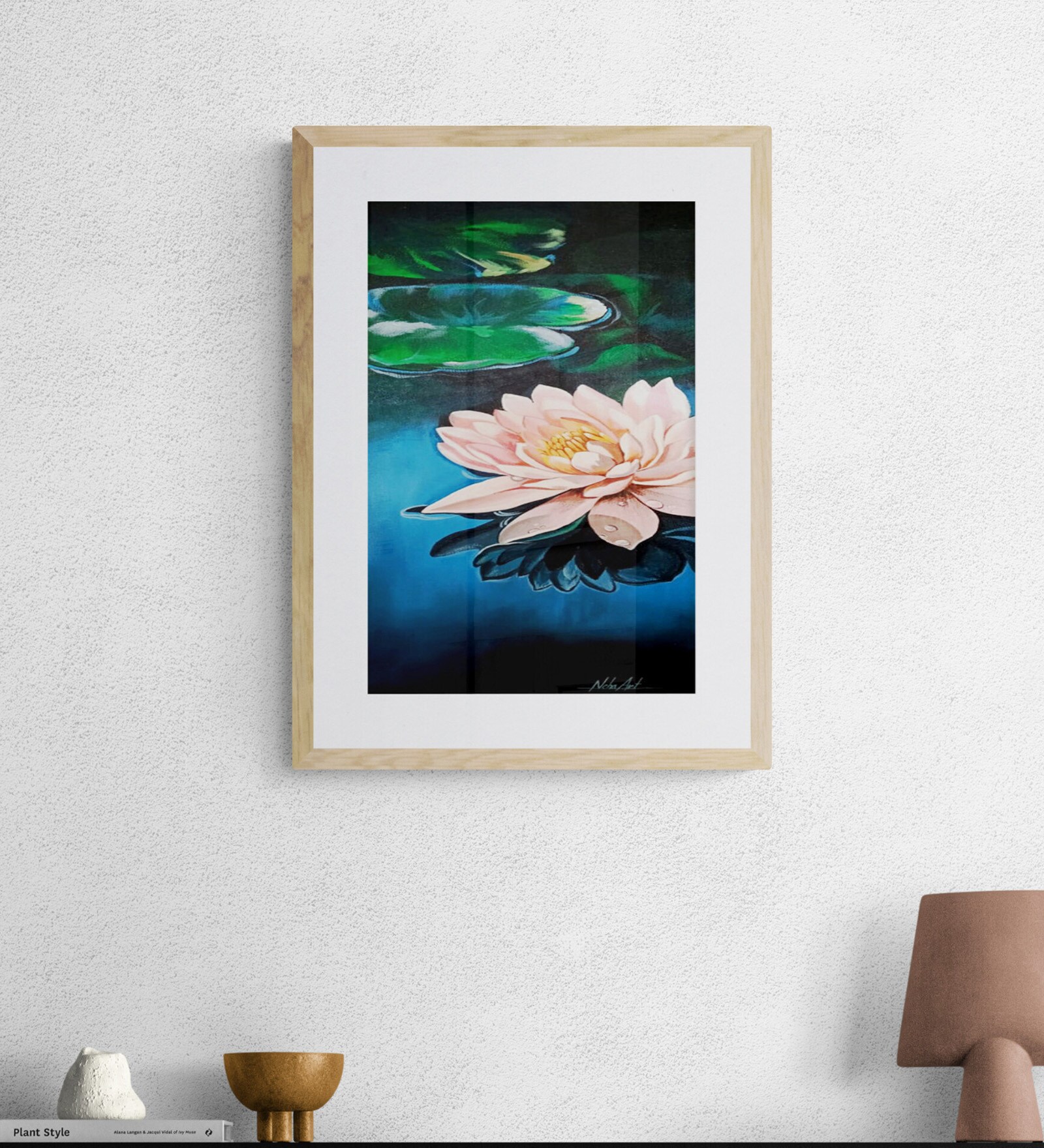 Water Lilies Handmade Acrylic Painting On Canvas Unframed