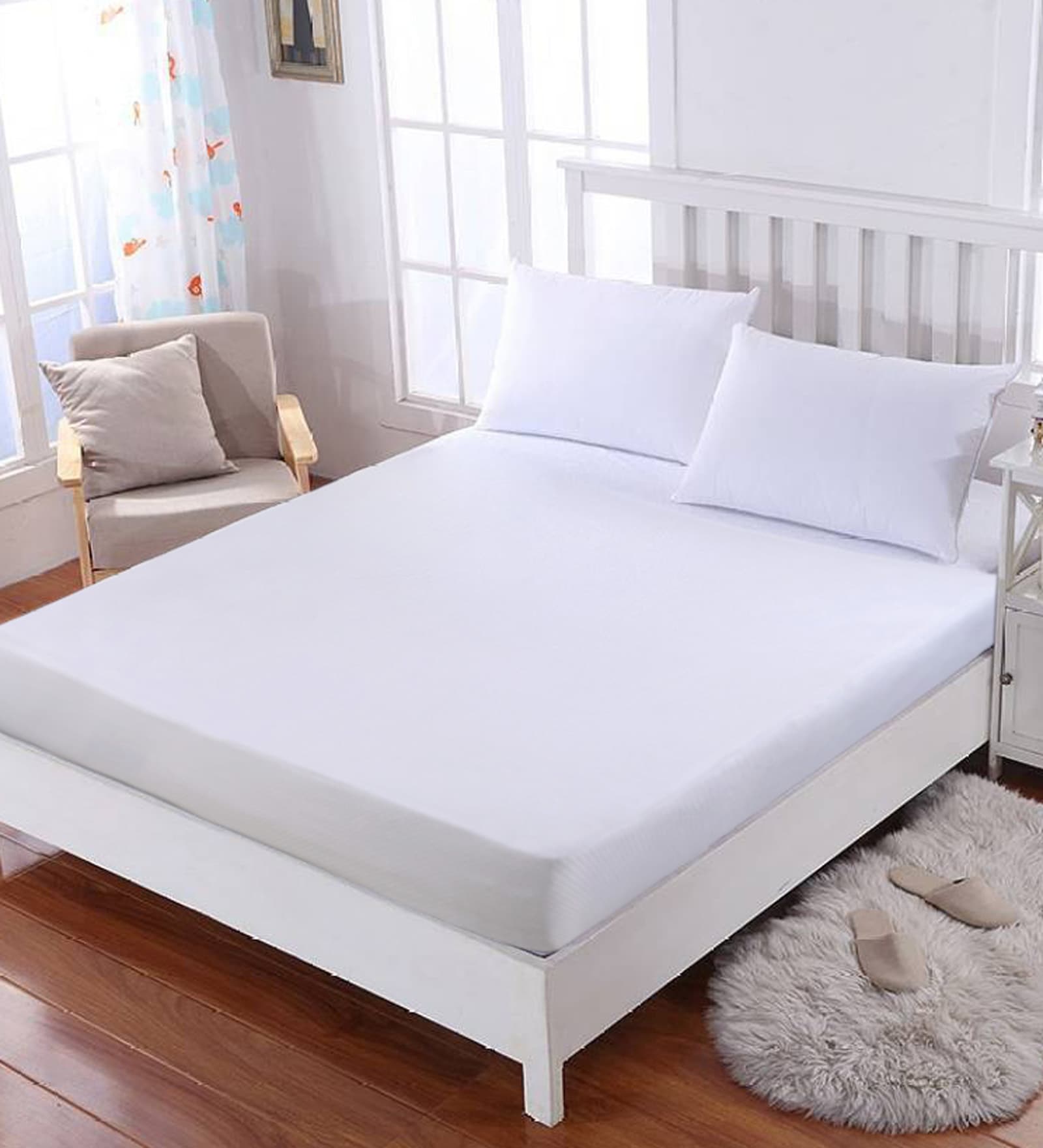 100% Waterproof Breathable and Non-Allergenic Premium Cotton Mattress Protector (75x36) Single Size