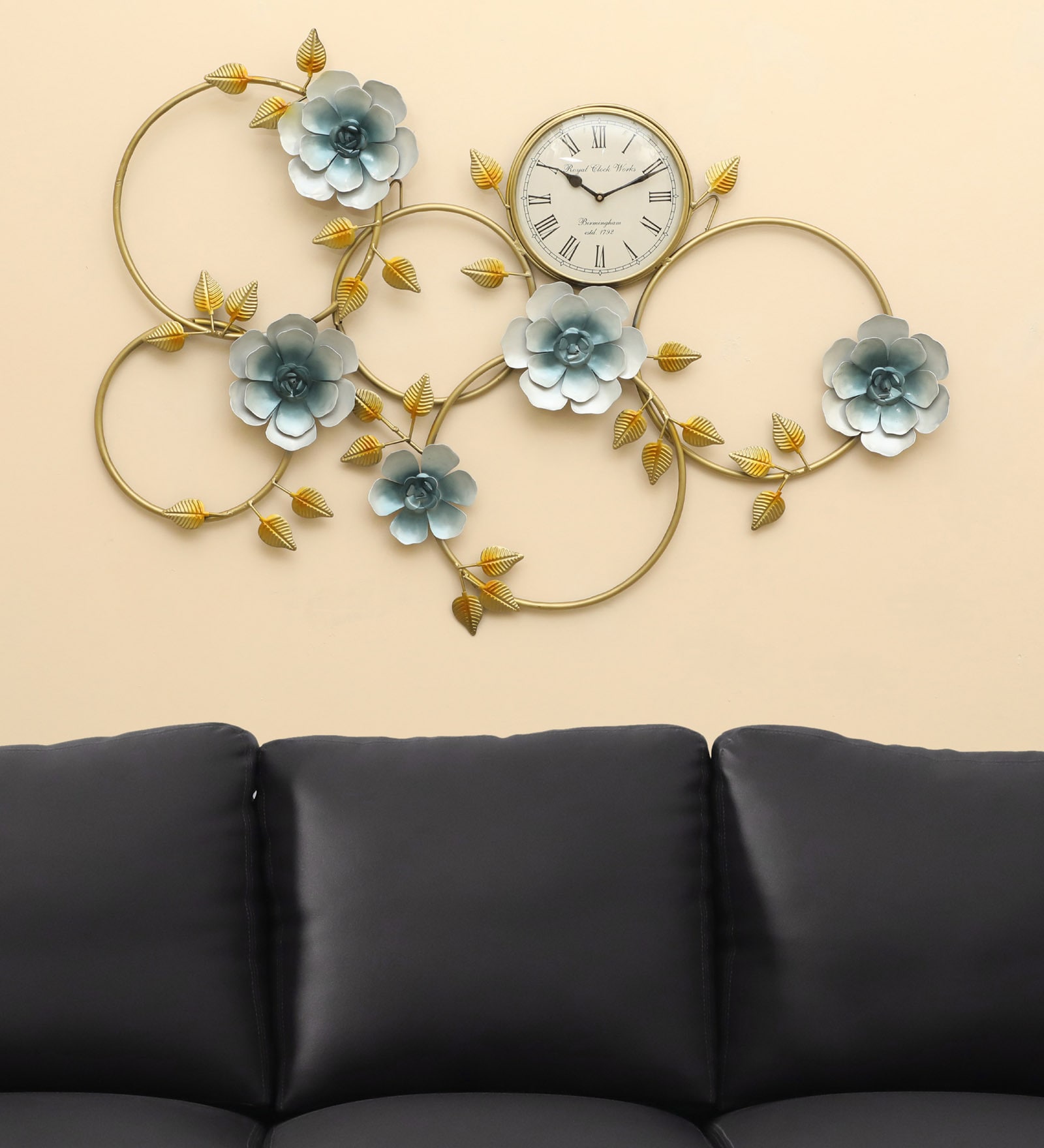 Waterhouse Flower Wall Decor With Clock
