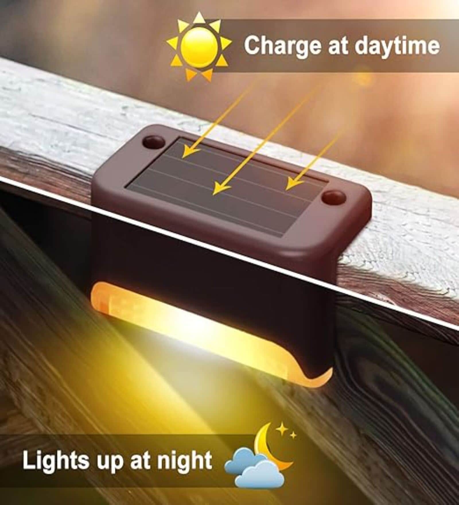 Waterproof (Set of 2) LED Solar Outdoor Step/fence Light (Brown)