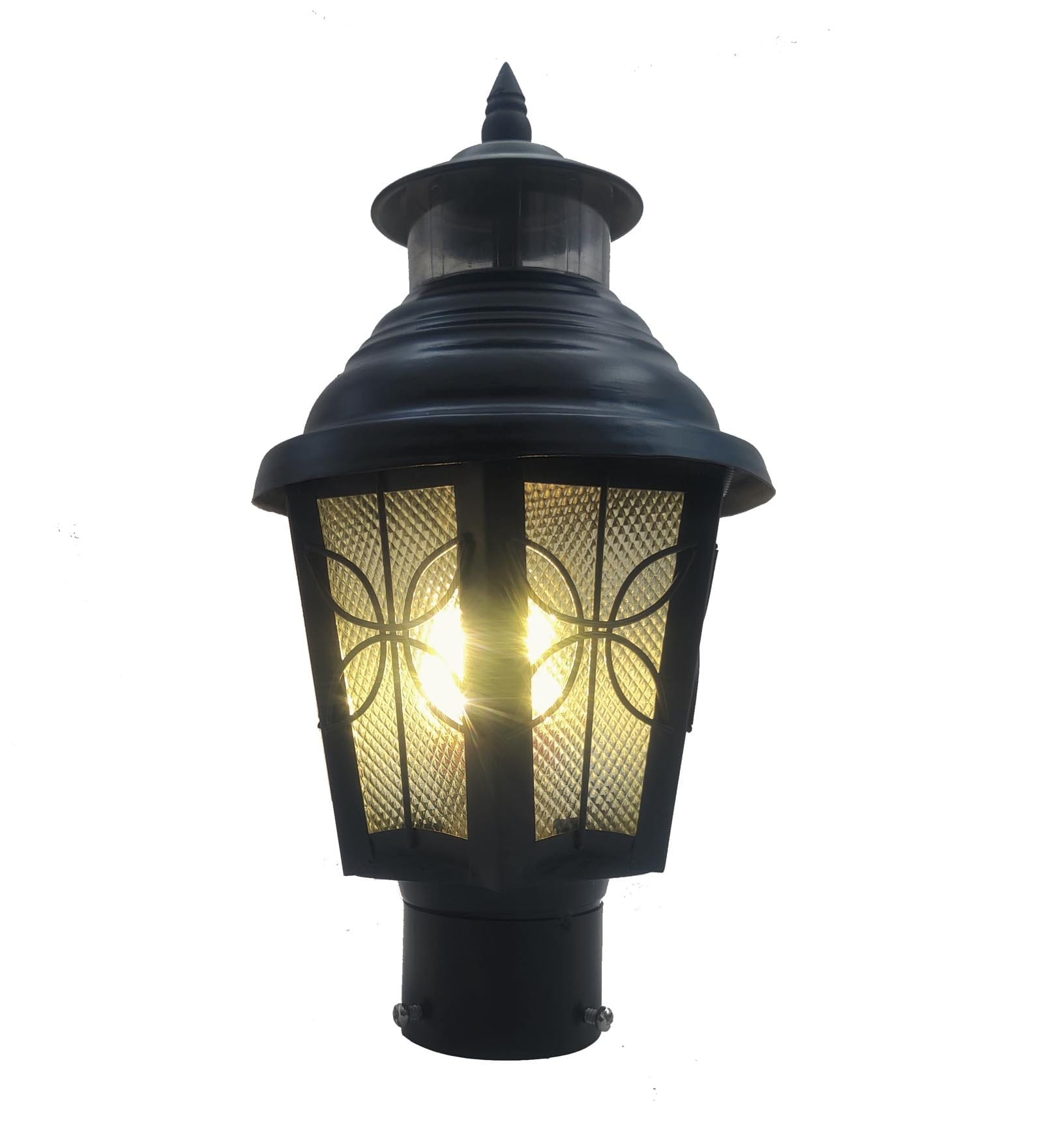 Waterproof 40 Watts Black Colour Metal & Glass Pillar Gate Light