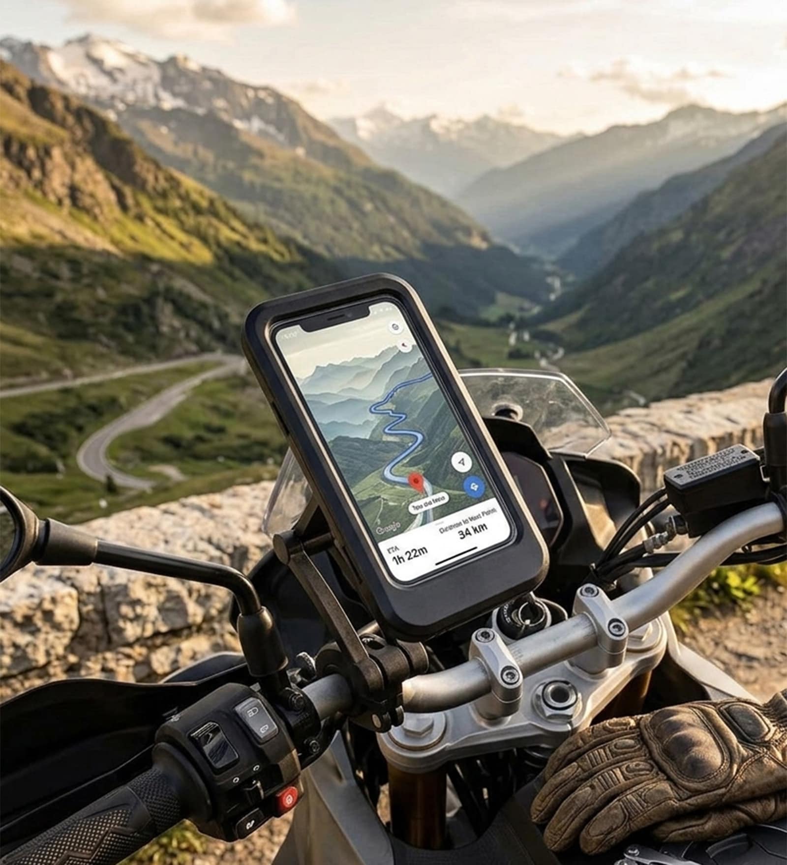 Waterproof Bike Mobile Holder with 360  Rotatable Aluminum Alloy Handlebar Mount