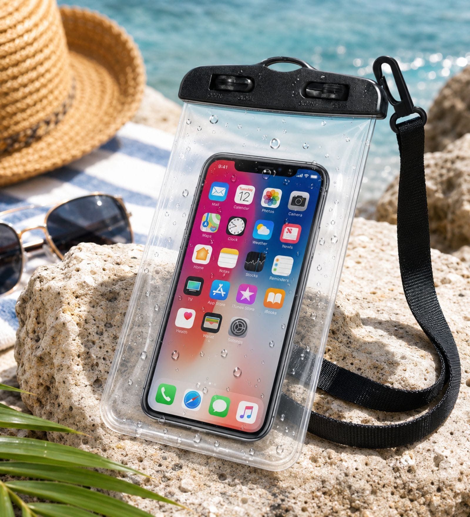 Transparent Waterproof Mobile Pouch with Rotation Lock Closure for Smartphones (Pack of 1)
