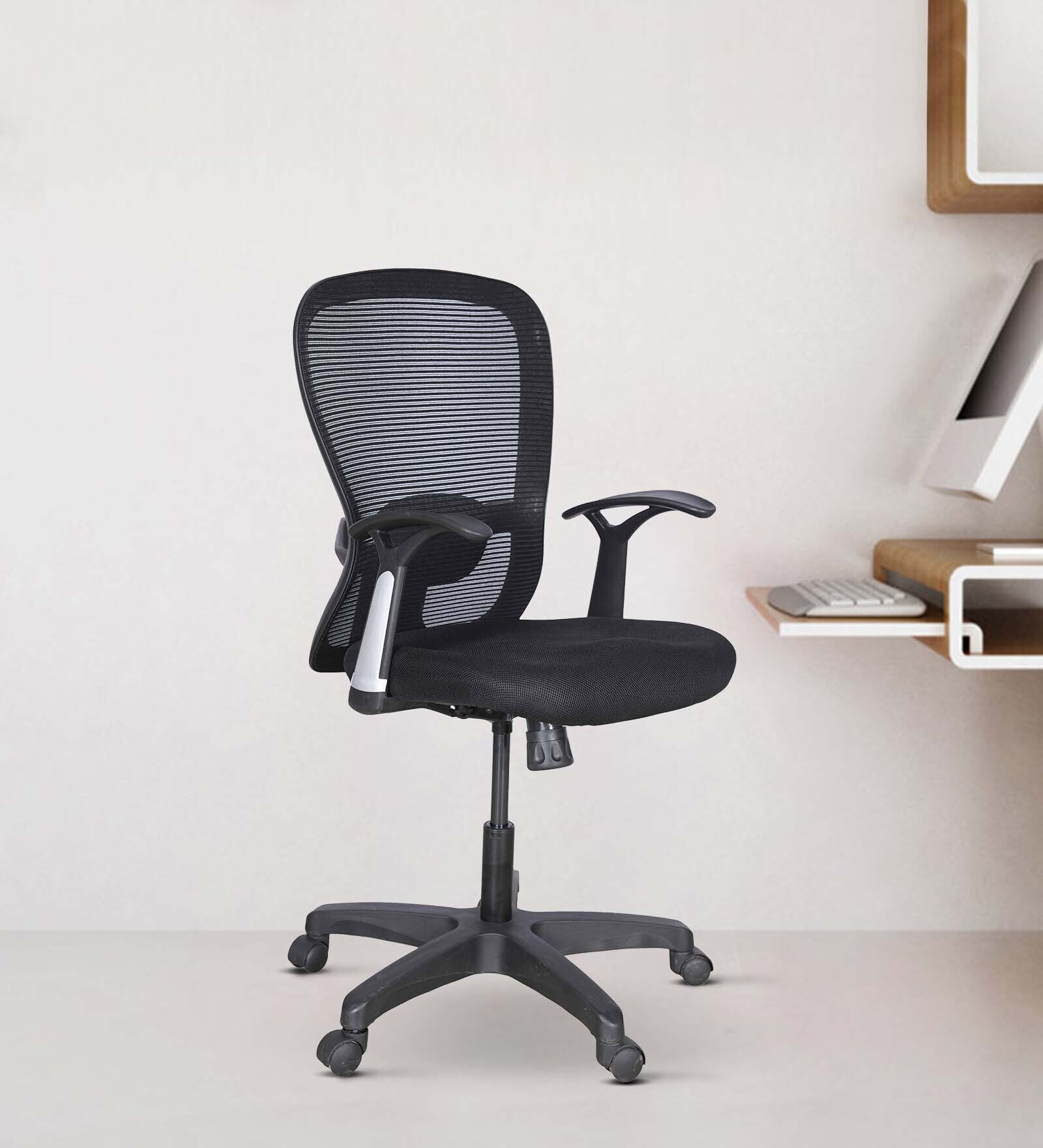 Wave Breathable Mesh Ergonomic Chair in Black Colour