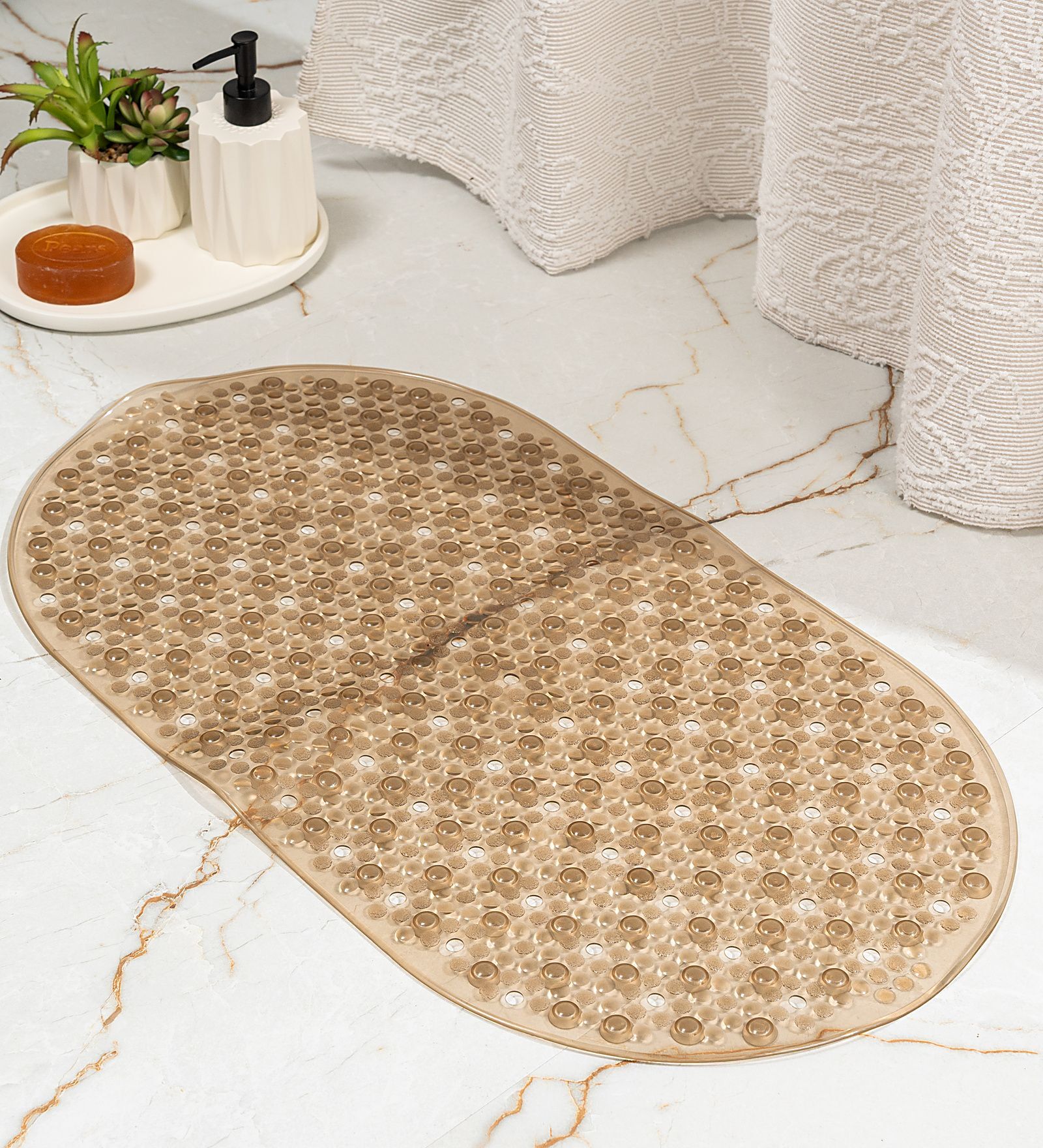 WaveGuard Beige Anti-Slip Shower Mat 38 X 68 cm