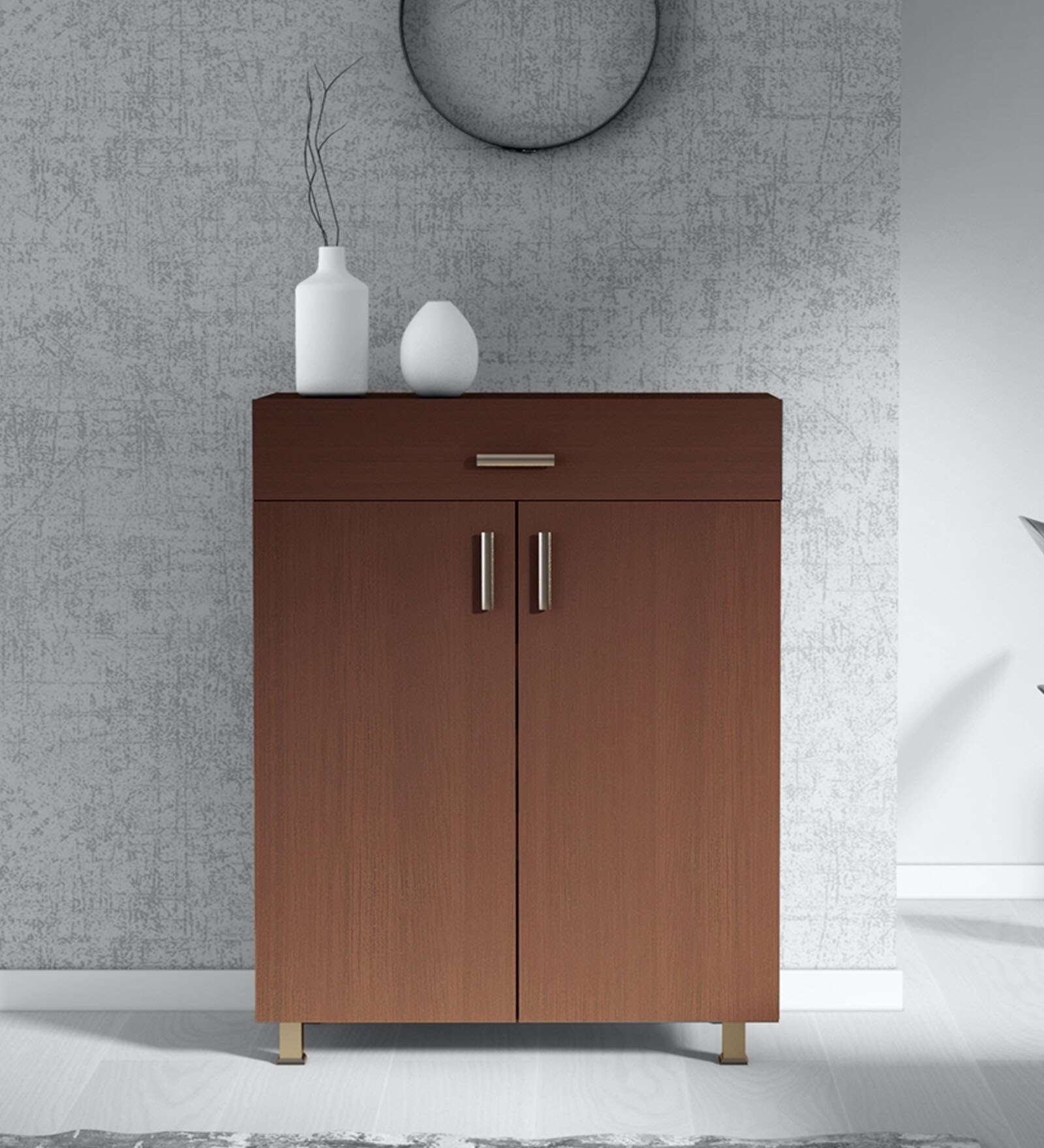 Buy Waves Pro Shoe in Brown Maple Finish by Godrej Interio