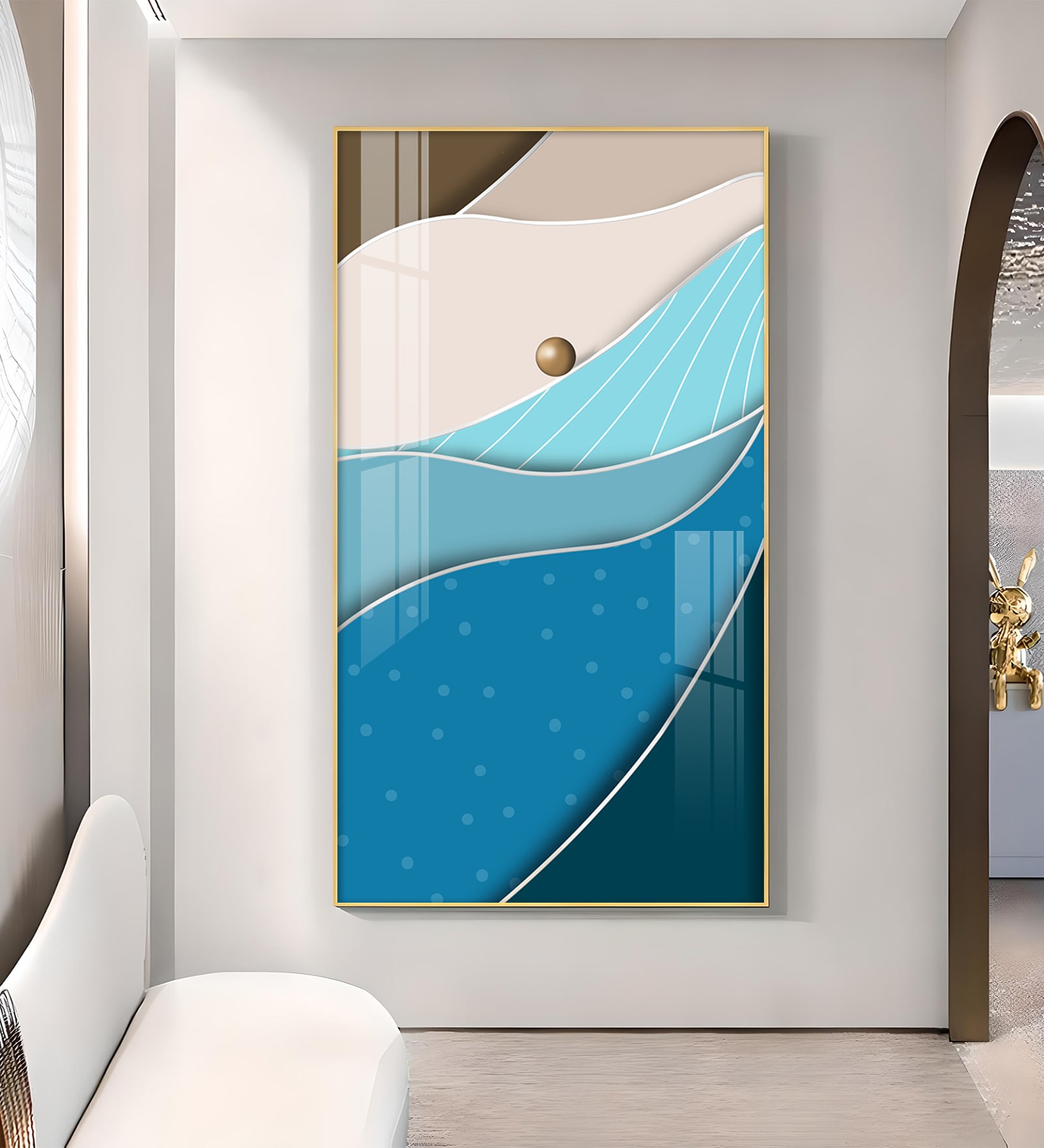 WaveStone Harmony Glass Finish Vertical Wall Art