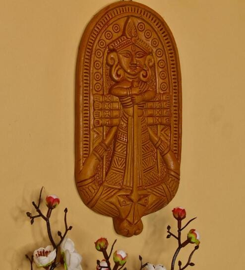 Wall of Devi Brown Terracotta Showpiece