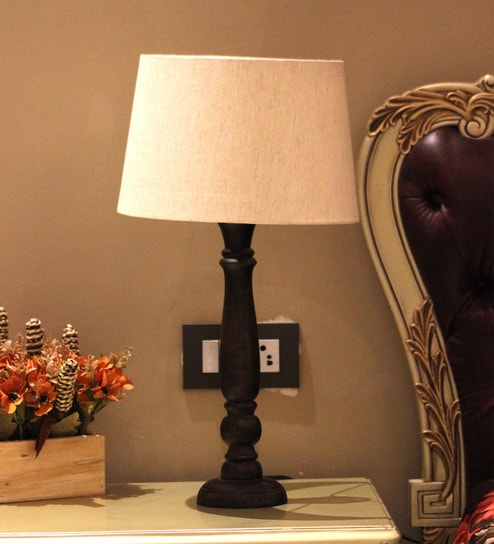 Wallnut Brown Long design Table Lamp