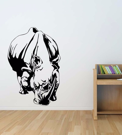 Buy Wallskin Vinyl Angry Charging Rhino Wall Decal Online Animal