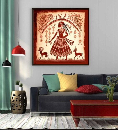 Warli Art - 20inx16in Gallery Wrap Canvas Painting