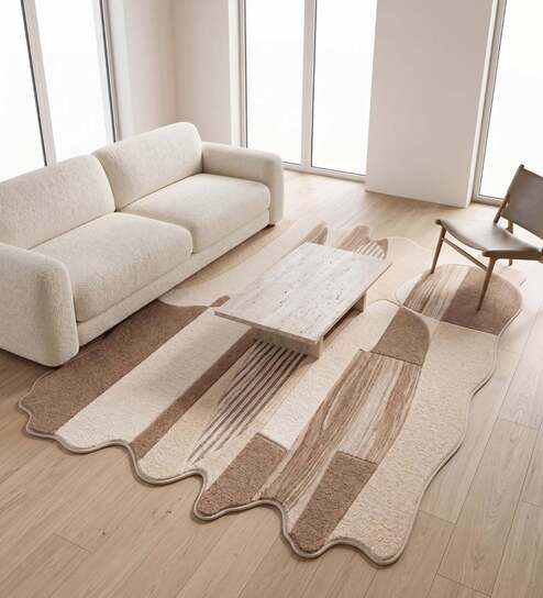 neu looms Warm Beige Natural Wool 8 X 5 Feet Rectangle Carpet-picture-21