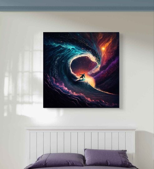 Water Galaxy 16inx20in Gallery Wrap Canvas Painting for Living Room