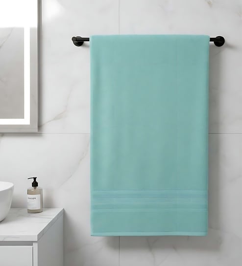 Water Green Soft Cotton 500 GSM Solid Bath Towel