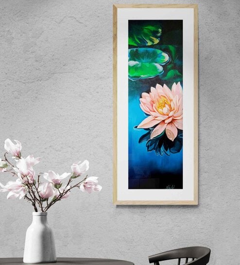 Water Lilies Handmade Acrylic Paint On Canvas Unframed
