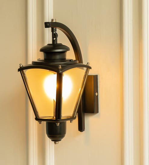 Waterproof Hanging Lantern Black Polished for Indoor and Outdoor Usage