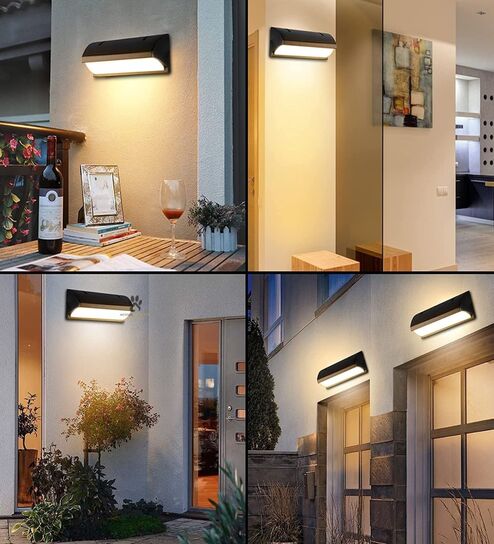 Waterproof Warm White 12 Watt LED Exterior Wall Fixture Downlighter Lamp