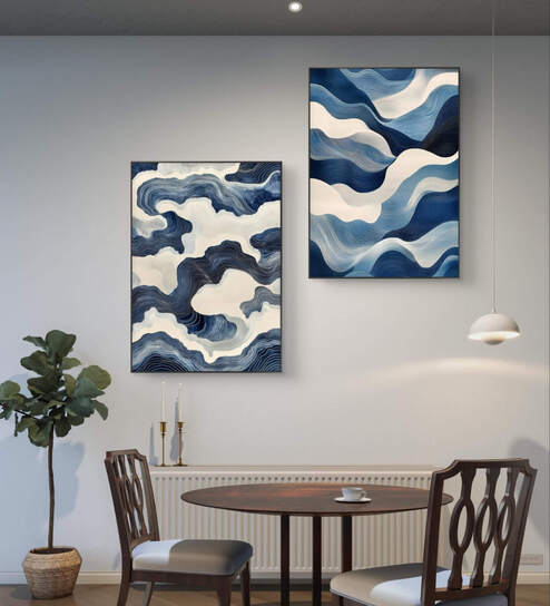Waves of emotion Set of 2 Canvas Painting Gallery Wrap Canvas Painting