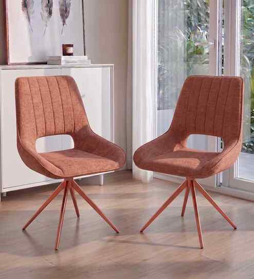 Wavynox Modern Dining Chairs With Metallic Legs (Set Of 2)