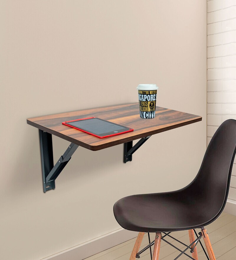 Buy Bruno Wall Mounted Table in Brown Finish by Muren Online Wall
