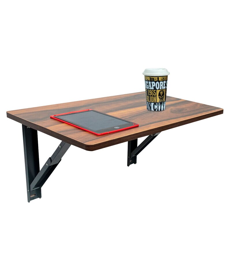 Buy Bruno Wall Mounted Table in Brown Finish by Muren Online Wall